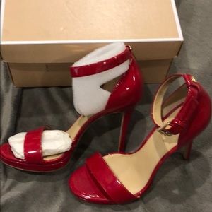Red patent leather Michael Kors heels 7 LIKE NEW